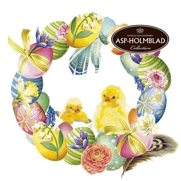 Påske Servietter Chicks in Wreath 33x33cm, 20 stk 